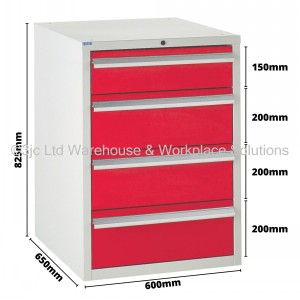 Euroslide Storage Cabinet 4 Drawer 825mm